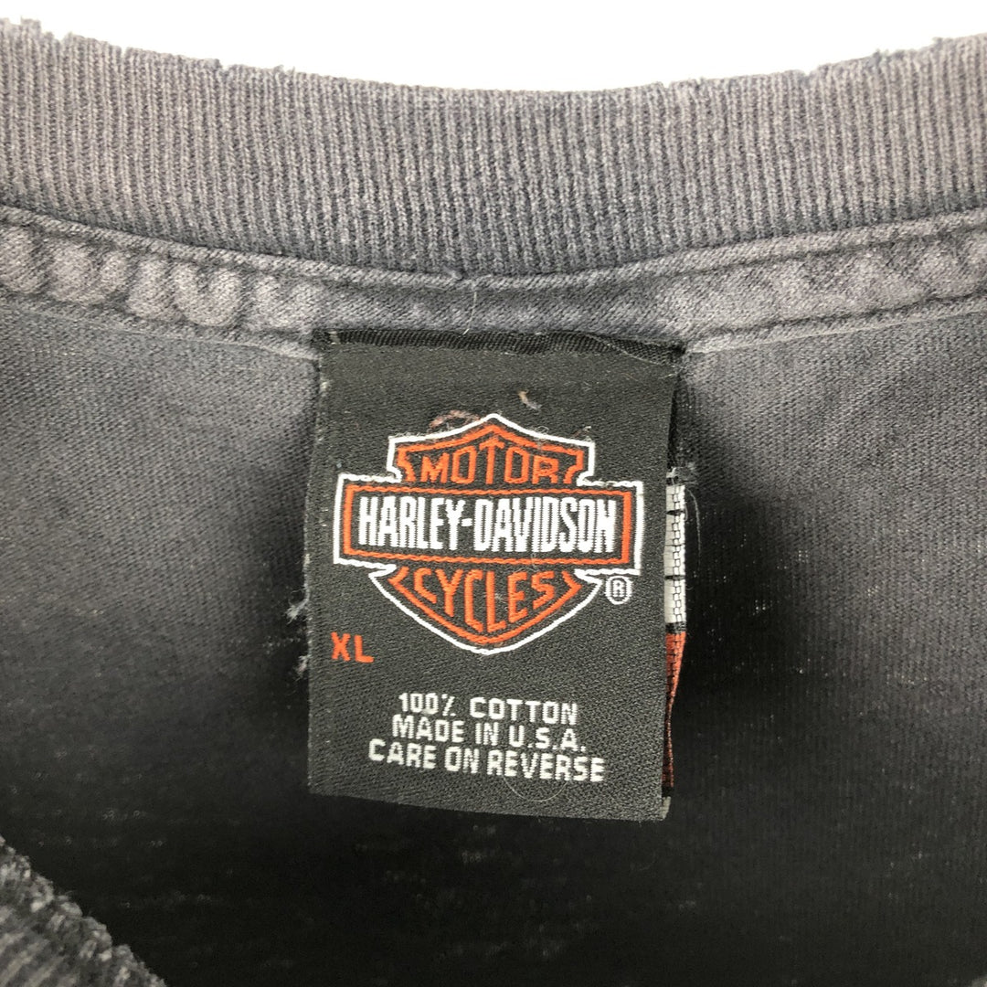 90'S Harley-Davidson Motorcycle Bike T-Shirt, Made in USA, Men's Size XL cotton Charcoal Vintage Second Hand