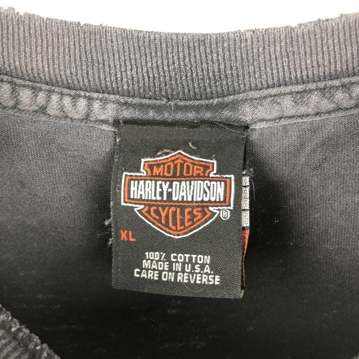 90'S Harley-Davidson Motorcycle Bike T-Shirt, Made in USA, Men's Size XL cotton Charcoal Vintage Second Hand