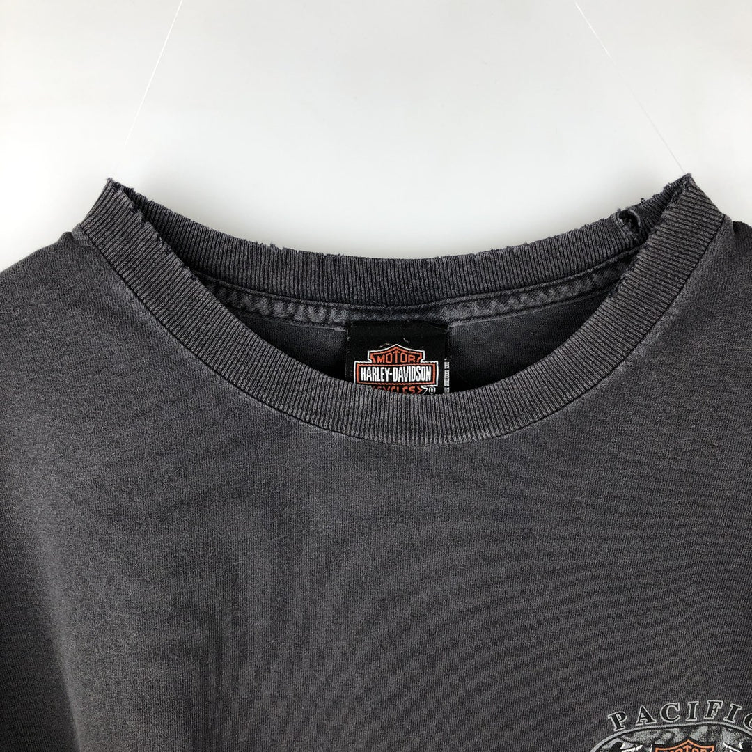 90'S Harley-Davidson Motorcycle Bike T-Shirt, Made in USA, Men's Size XL cotton Charcoal Vintage Second Hand
