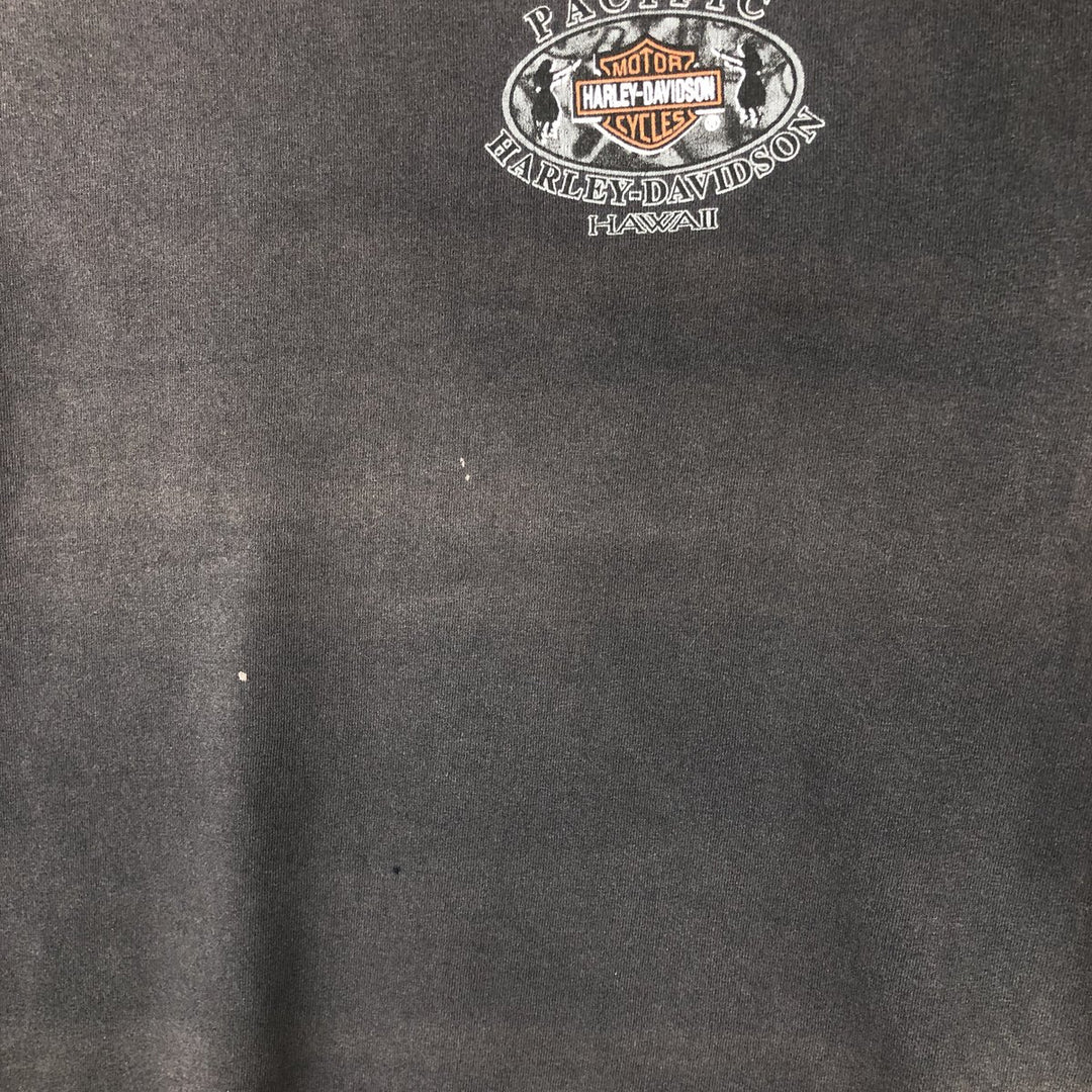 90'S Harley-Davidson Motorcycle Bike T-Shirt, Made in USA, Men's Size XL cotton Charcoal Vintage Second Hand