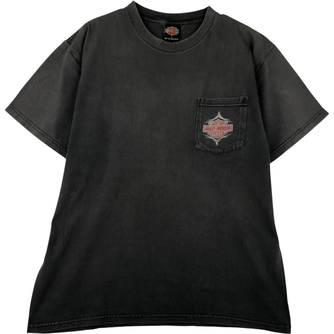Harley-Davidson Motorcycle Bike T-shirt Made in USA Men's L size cotton Charcoal Vintage Second Hand