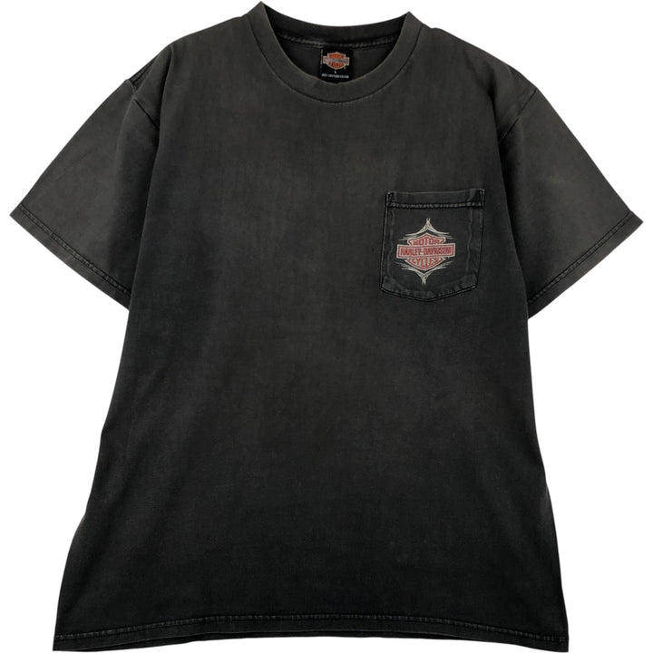 Harley-Davidson Motorcycle Bike T-shirt Made in USA Men's L size cotton Charcoal Vintage Second Hand