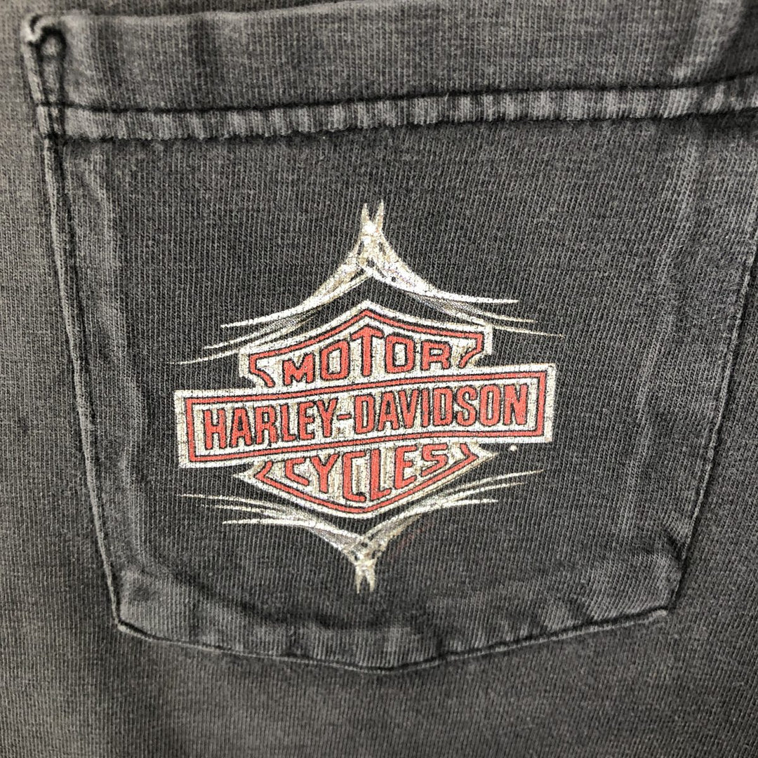 Harley-Davidson Motorcycle Bike T-shirt Made in USA Men's L size cotton Charcoal Vintage Second Hand