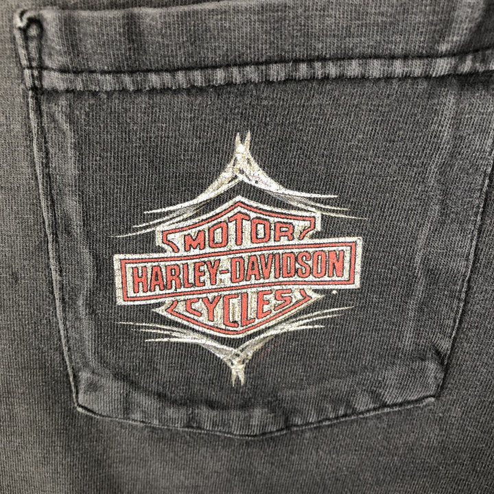 Harley-Davidson Motorcycle Bike T-shirt Made in USA Men's L size cotton Charcoal Vintage Second Hand