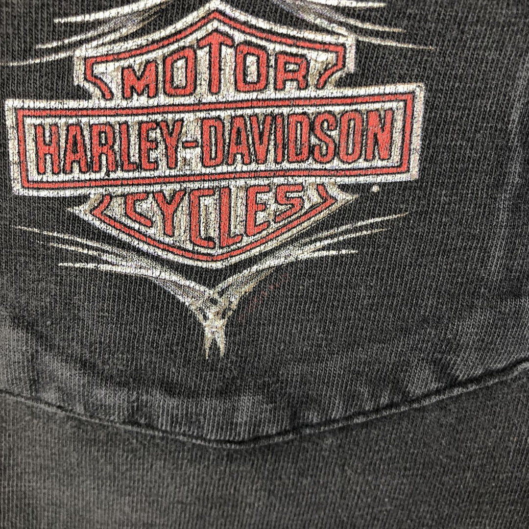 Harley-Davidson Motorcycle Bike T-shirt Made in USA Men's L size cotton Charcoal Vintage Second Hand