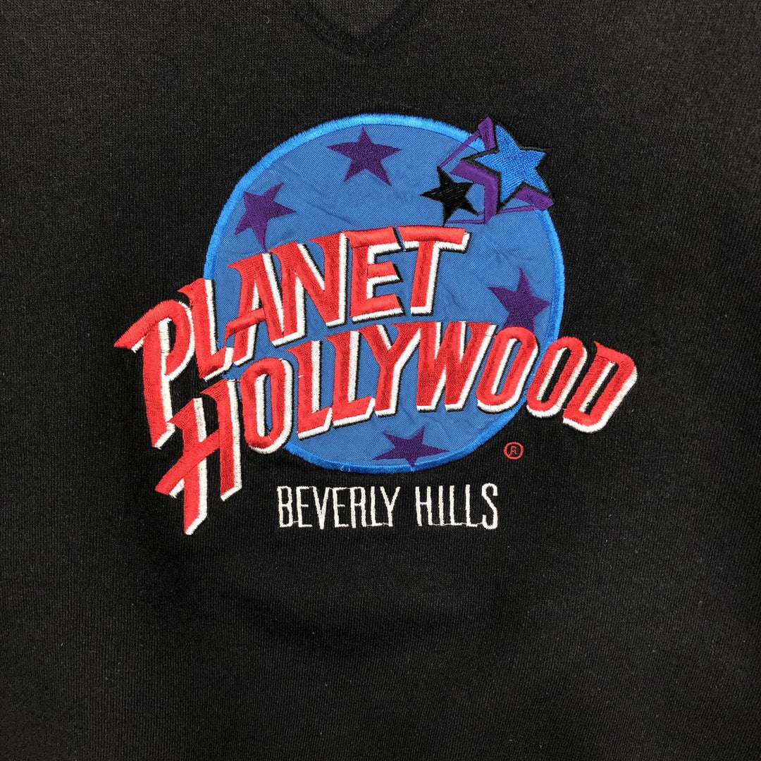 90'S Planet Hollywood Advertising Sweatshirt, Made in USA, Men's XL, Vintage cotton black type Vintage Second Hand