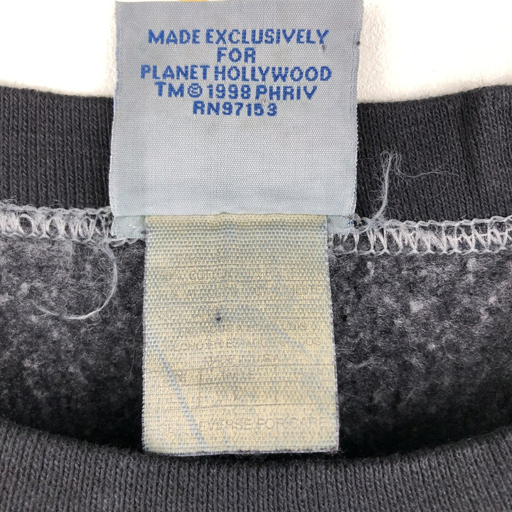 Vintage 90'S Planet Hollywood Advertising Sweatshirt, Men's Size L unclear black type Vintage Second Hand