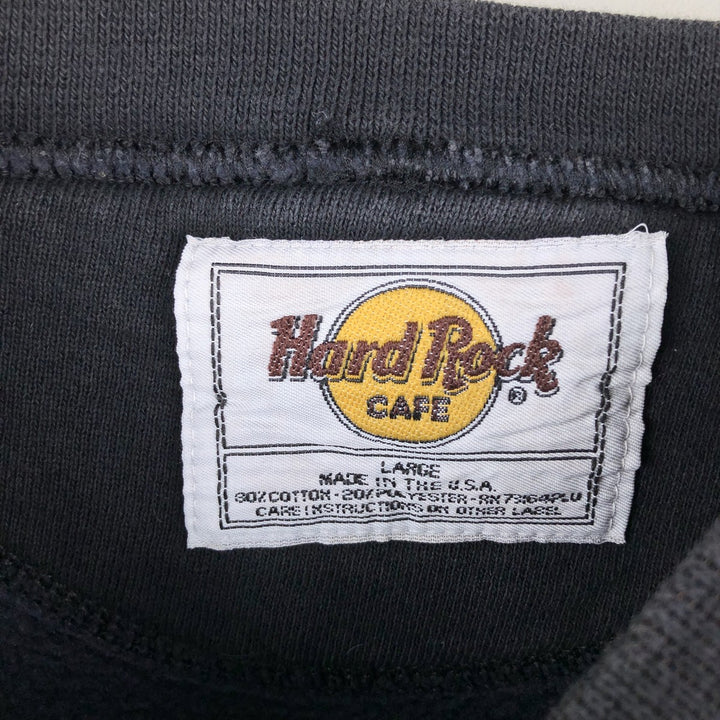90'S Hard Rock Cafe Advertising Sweatshirt, Made in USA, Men's L, Vintage cotton black type Vintage Second Hand