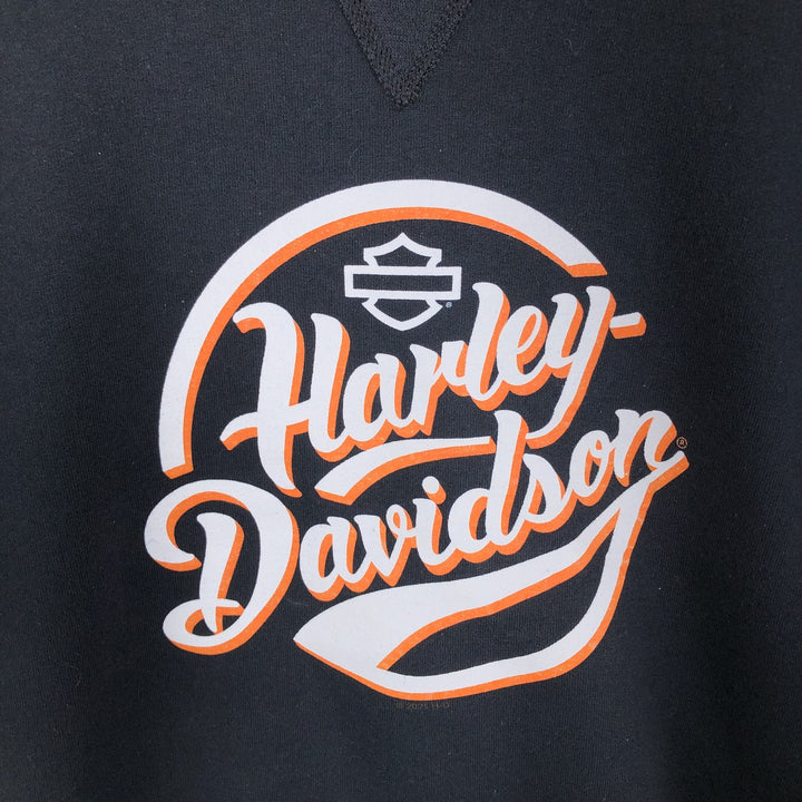 Harley-Davidson Skull Pattern Advertising Sweatshirt, Men's Size L cotton black type Vintage Second Hand