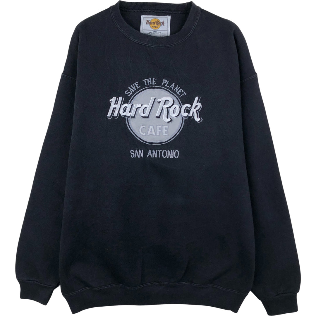 90'S Hard Rock Cafe Advertising Sweatshirt, Made in USA, Men's L, Vintage cotton black type Vintage Second Hand