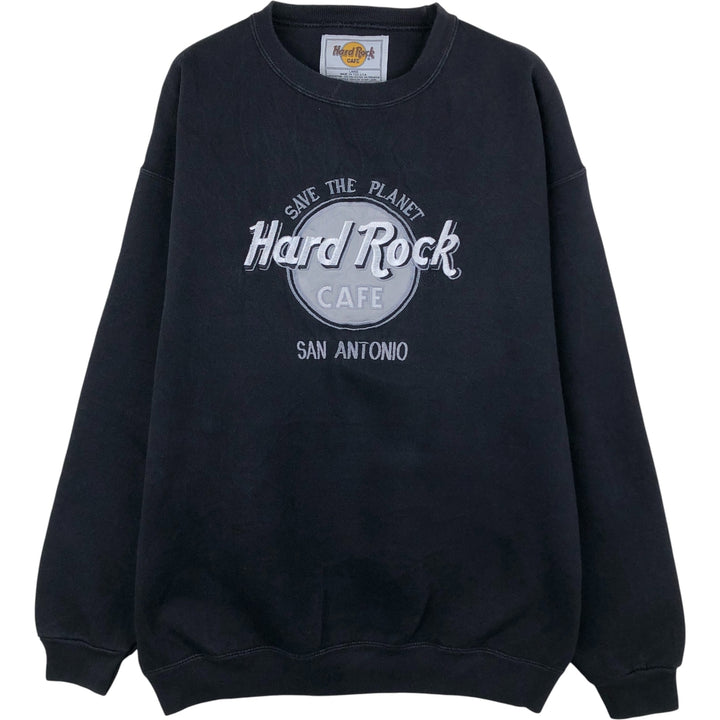 90'S Hard Rock Cafe Advertising Sweatshirt, Made in USA, Men's L, Vintage cotton black type Vintage Second Hand