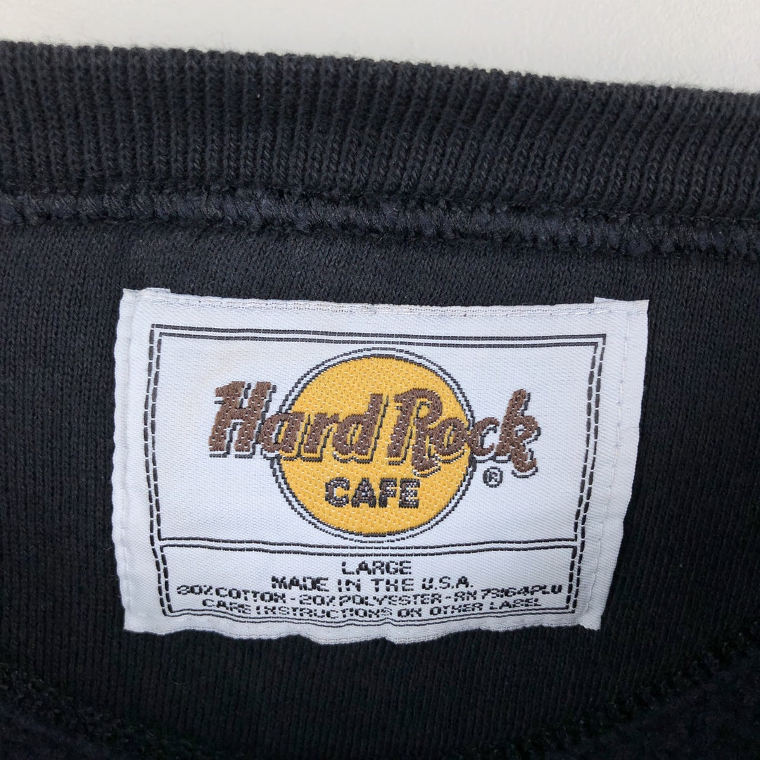 90'S Hard Rock Cafe Advertising Sweatshirt, Made in USA, Men's L, Vintage cotton black type Vintage Second Hand