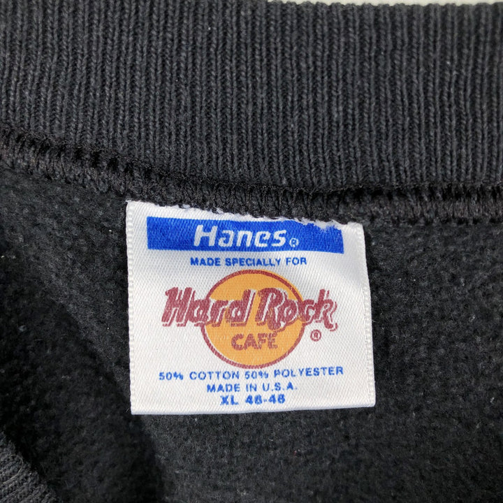 Hanes HARD ROCK CAFE Advertising Sweatshirt, Made in USA, Men's Size XL cotton black type Vintage Second Hand