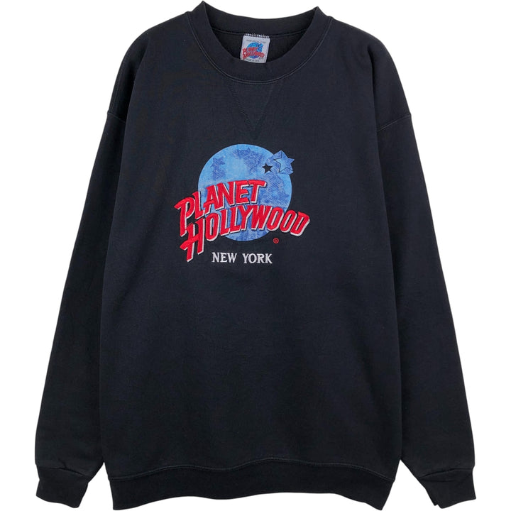 90'S Planet Hollywood Advertising Sweatshirt, Made in USA, Men's XL, Vintage cotton black type Vintage Second Hand