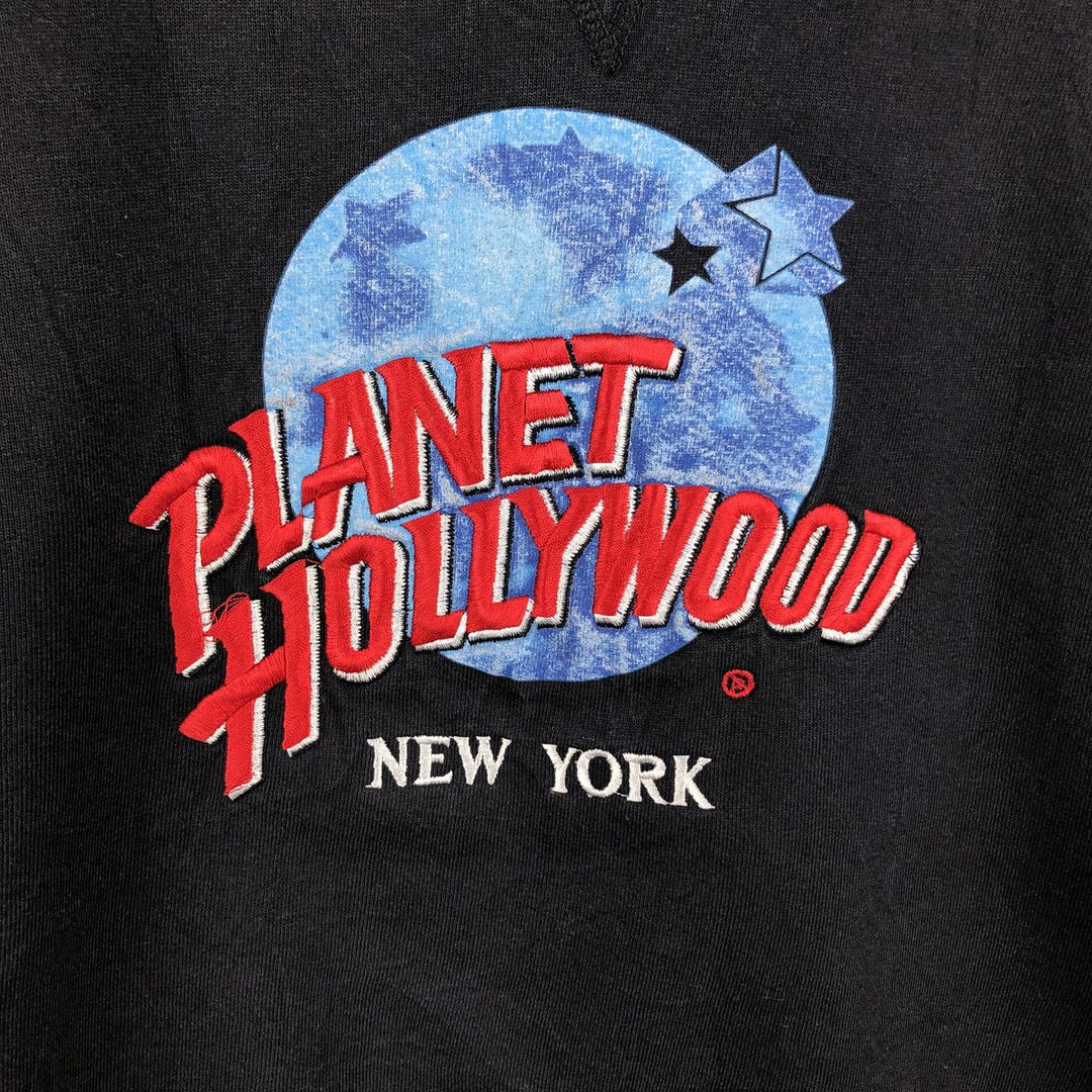 90'S Planet Hollywood Advertising Sweatshirt, Made in USA, Men's XL, Vintage cotton black type Vintage Second Hand