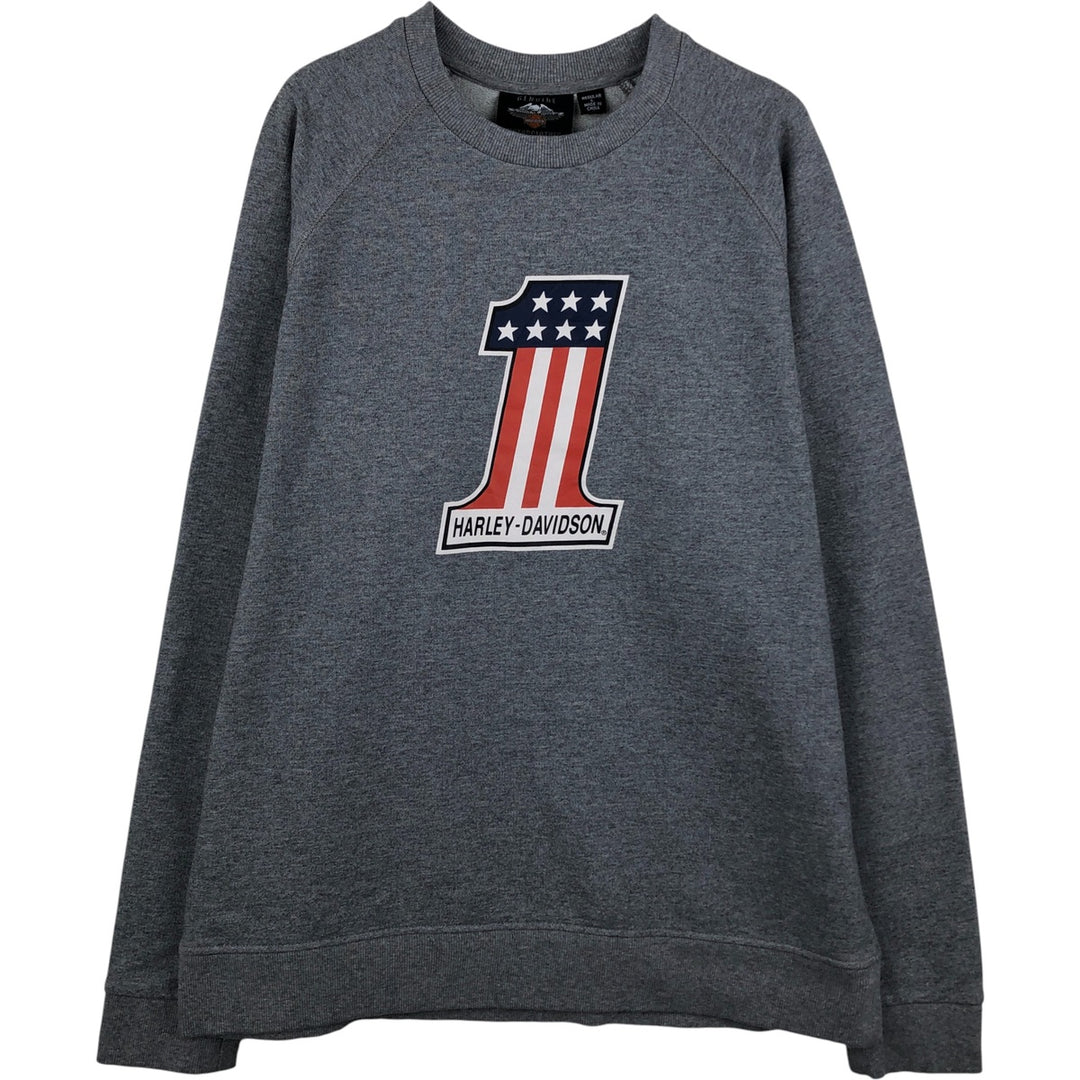 Harley-Davidson Stars and Stripes Advertising Sweatshirt, Made in China, Men's Size L cotton gray type Vintage Second Hand