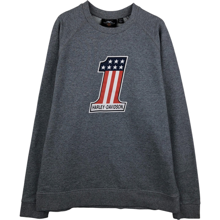 Harley-Davidson Stars and Stripes Advertising Sweatshirt, Made in China, Men's Size L cotton gray type Vintage Second Hand
