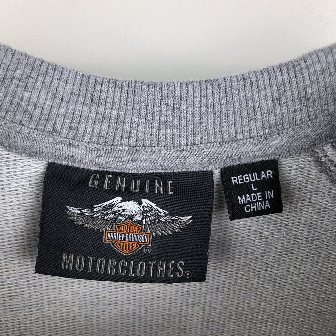 Harley-Davidson Stars and Stripes Advertising Sweatshirt, Made in China, Men's Size L cotton gray type Vintage Second Hand