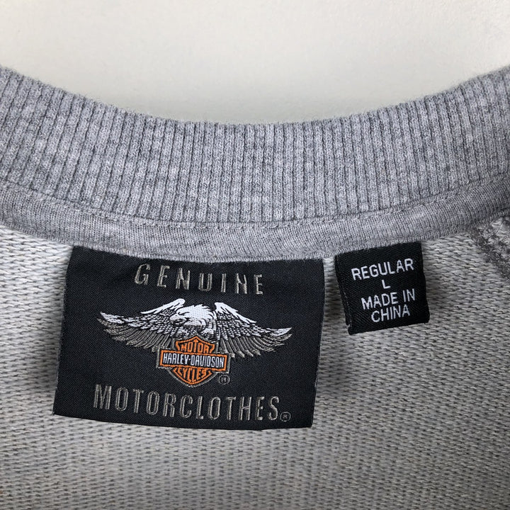 Harley-Davidson Stars and Stripes Advertising Sweatshirt, Made in China, Men's Size L cotton gray type Vintage Second Hand