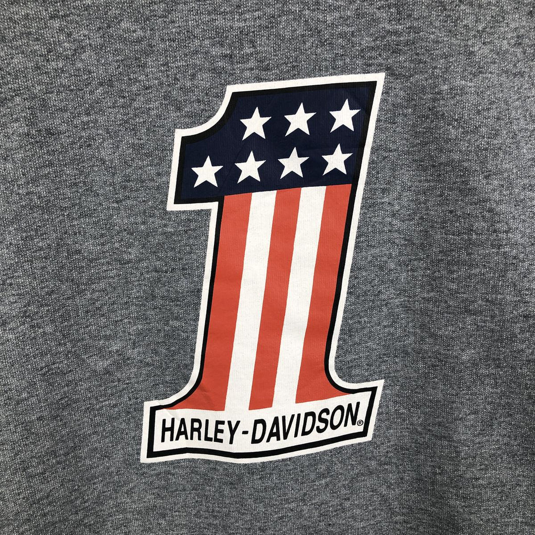 Harley-Davidson Stars and Stripes Advertising Sweatshirt, Made in China, Men's Size L cotton gray type Vintage Second Hand