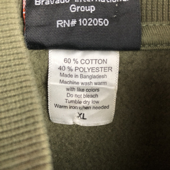 Harley-Davidson Skull Pattern Eagle Pattern Half Snap Advertising Sweatshirt cotton Khaki type Vintage Second Hand