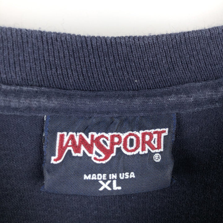 90'S Jansport College Long Sleeve T-Shirt, Made in USA, Men's XL, Vintage cotton navy blue type Vintage Second Hand