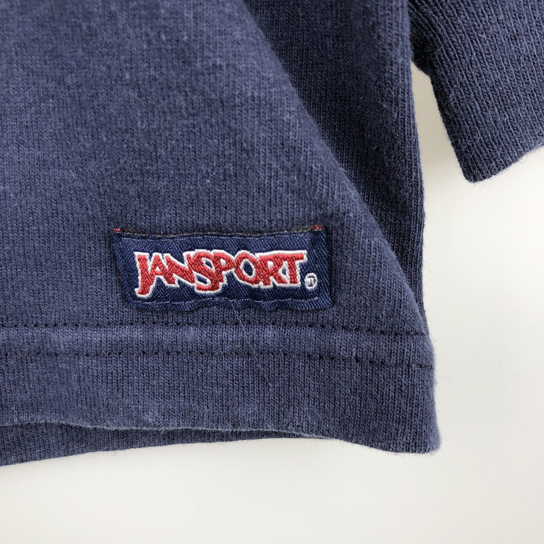 90'S Jansport College Long Sleeve T-Shirt, Made in USA, Men's XL, Vintage cotton navy blue type Vintage Second Hand