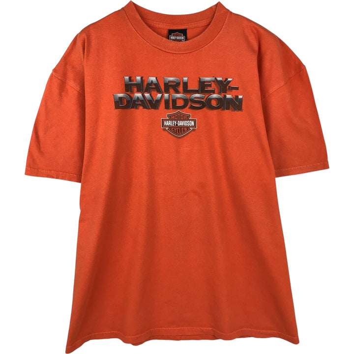 Harley-Davidson Motorcycle Bike T-shirt, Men's XXL cotton orange type Vintage Second Hand
