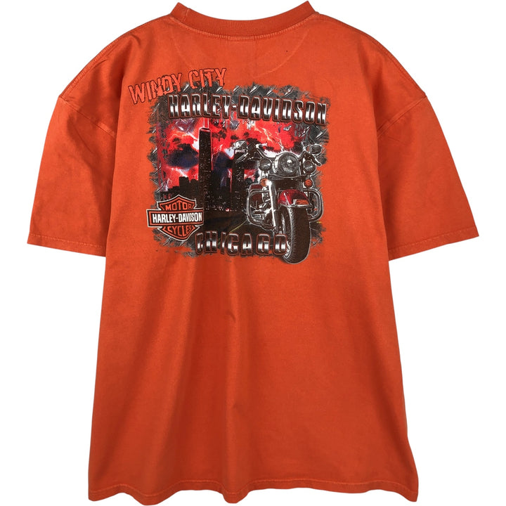 Harley-Davidson Motorcycle Bike T-shirt, Men's XXL cotton orange type Vintage Second Hand