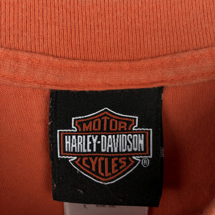 Harley-Davidson Motorcycle Bike T-shirt, Men's XXL cotton orange type Vintage Second Hand