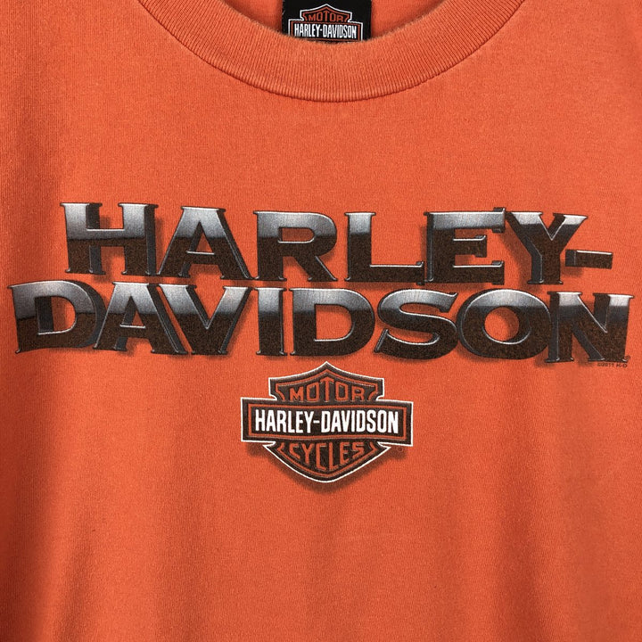 Harley-Davidson Motorcycle Bike T-shirt, Men's XXL cotton orange type Vintage Second Hand
