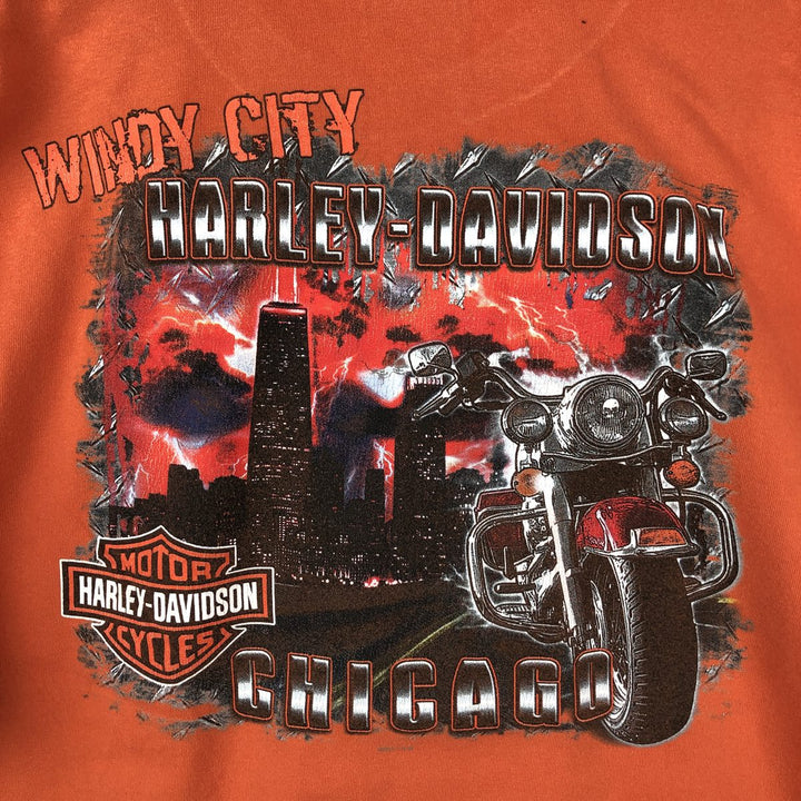 Harley-Davidson Motorcycle Bike T-shirt, Men's XXL cotton orange type Vintage Second Hand
