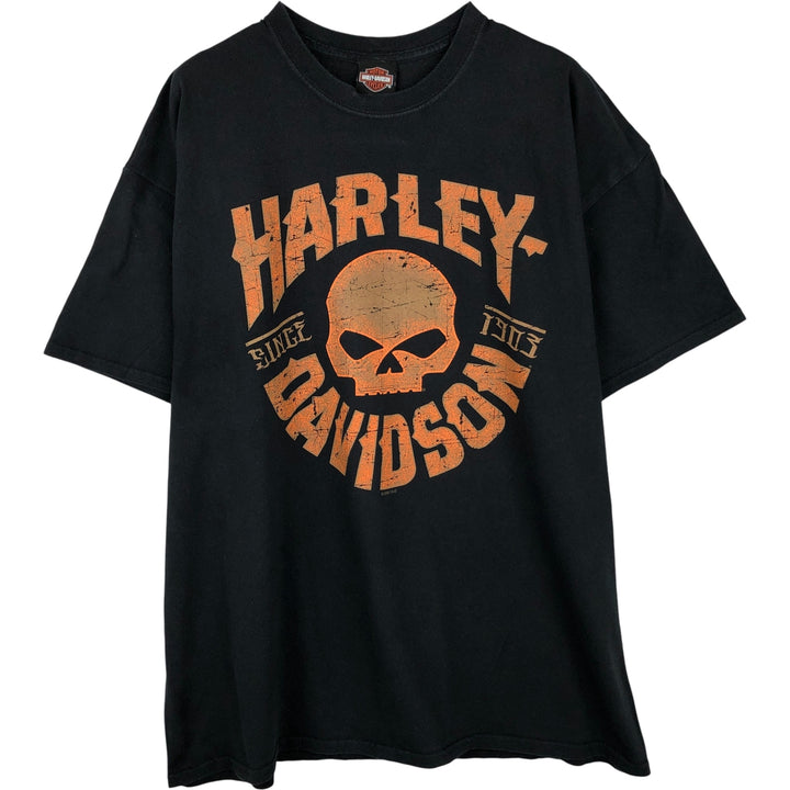 Harley-Davidson Skull Pattern Motorcycle Bike T-shirt Men's XXL cotton black type Vintage Second Hand