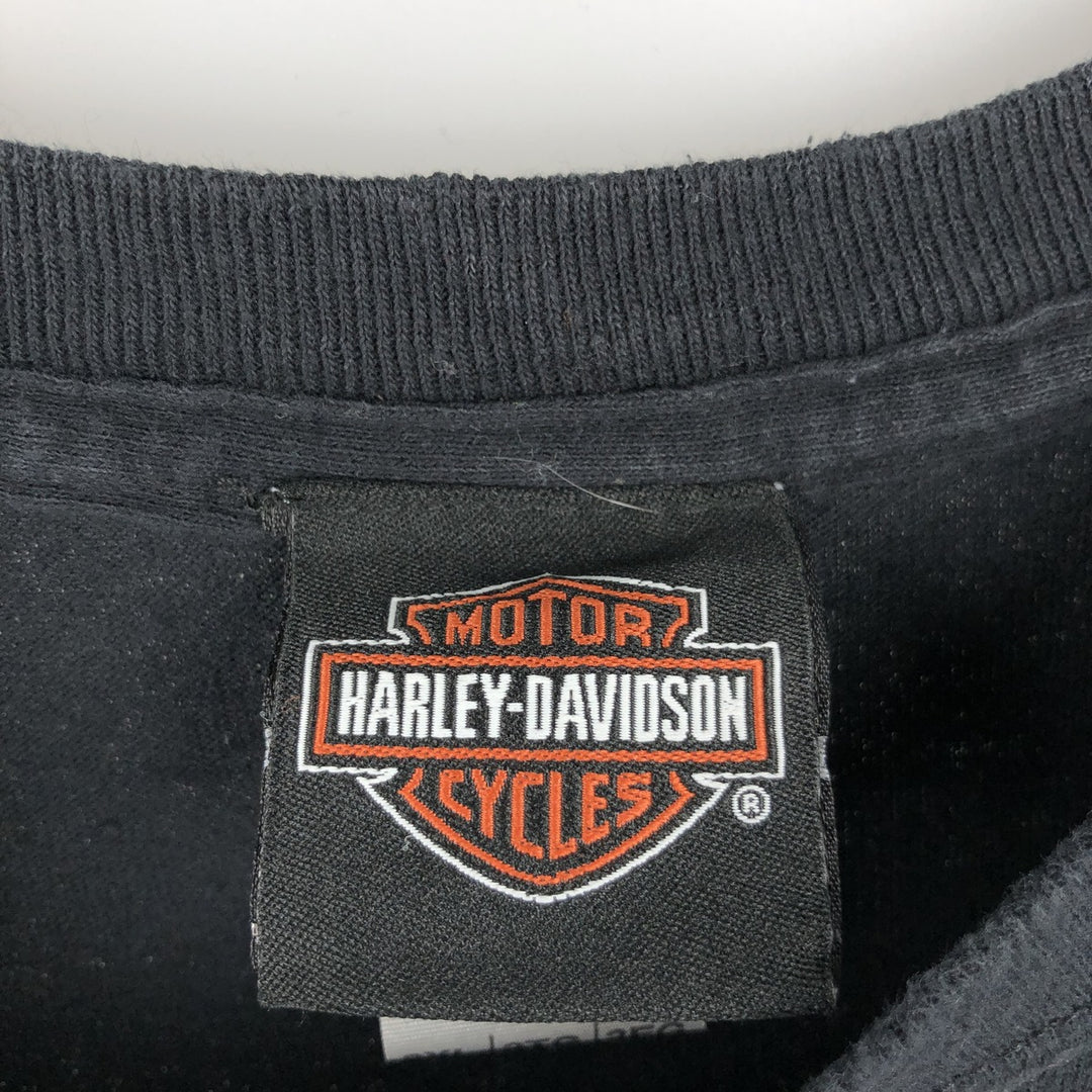 Harley-Davidson Skull Pattern Motorcycle Bike T-shirt Men's XXL cotton black type Vintage Second Hand