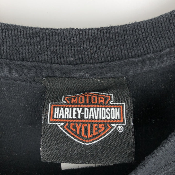 Harley-Davidson Skull Pattern Motorcycle Bike T-shirt Men's XXL cotton black type Vintage Second Hand