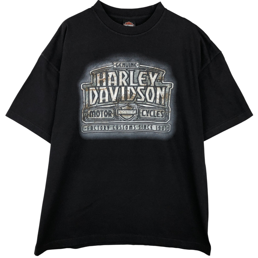 Harley-Davidson Motorcycle Bike T-shirt, Men's XL size unclear black type Vintage Second Hand