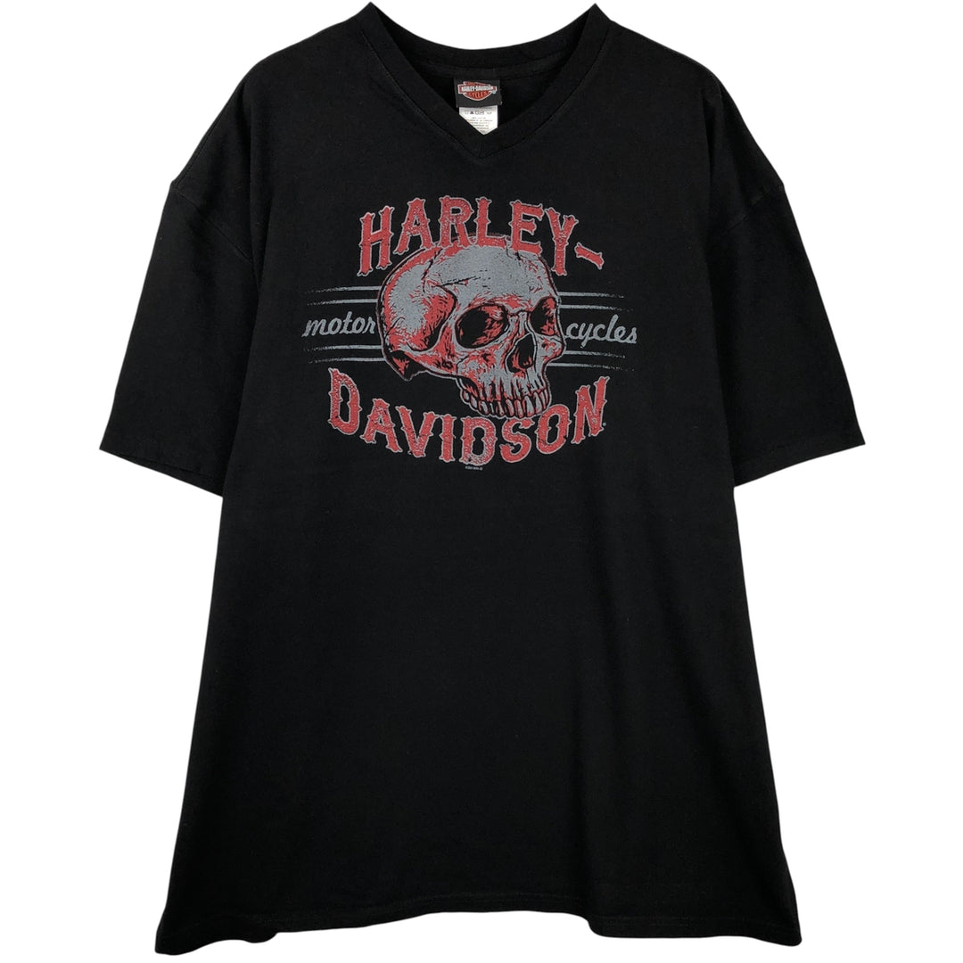 Harley-Davidson Skull Pattern Motorcycle Bike T-shirt Men's XXL cotton black type Vintage Second Hand