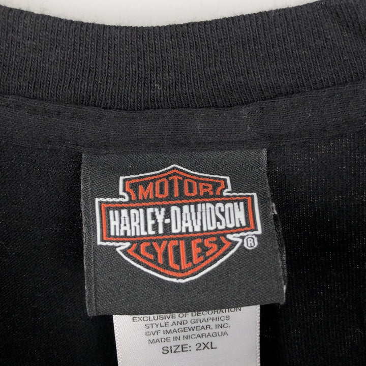 Harley-Davidson Skull Pattern Motorcycle Bike T-shirt Men's XXL cotton black type Vintage Second Hand