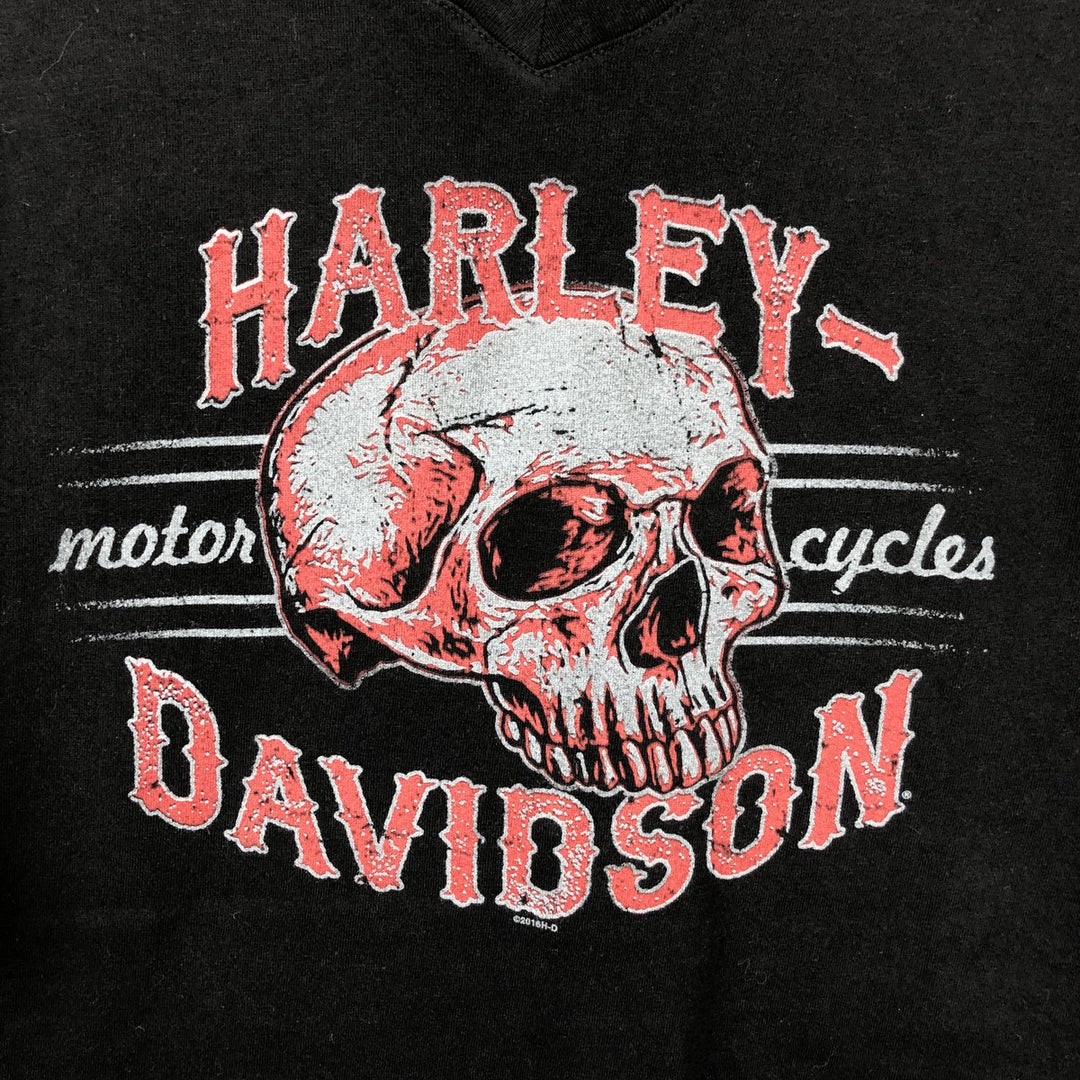 Harley-Davidson Skull Pattern Motorcycle Bike T-shirt Men's XXL cotton black type Vintage Second Hand