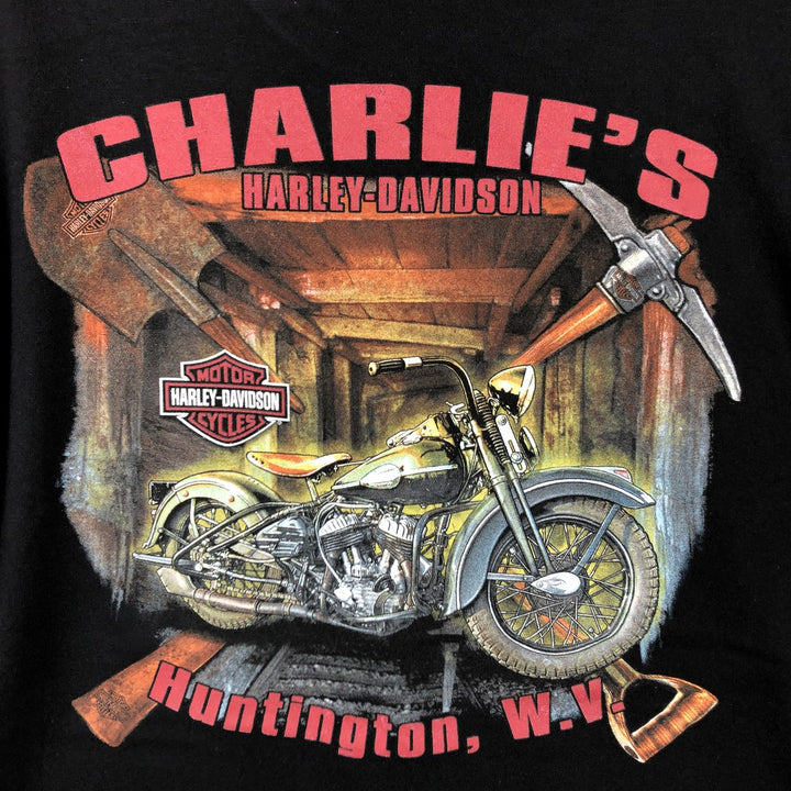 Harley-Davidson Skull Pattern Motorcycle Bike T-shirt Men's XXL cotton black type Vintage Second Hand