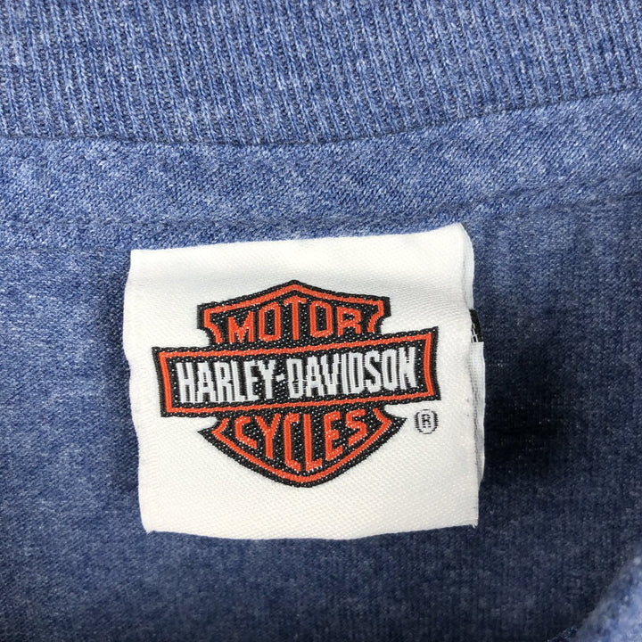 Harley-Davidson Eagle Pattern Motorcycle Bike T-shirt Men's L size cotton Blue type light blue Vintage Second Hand
