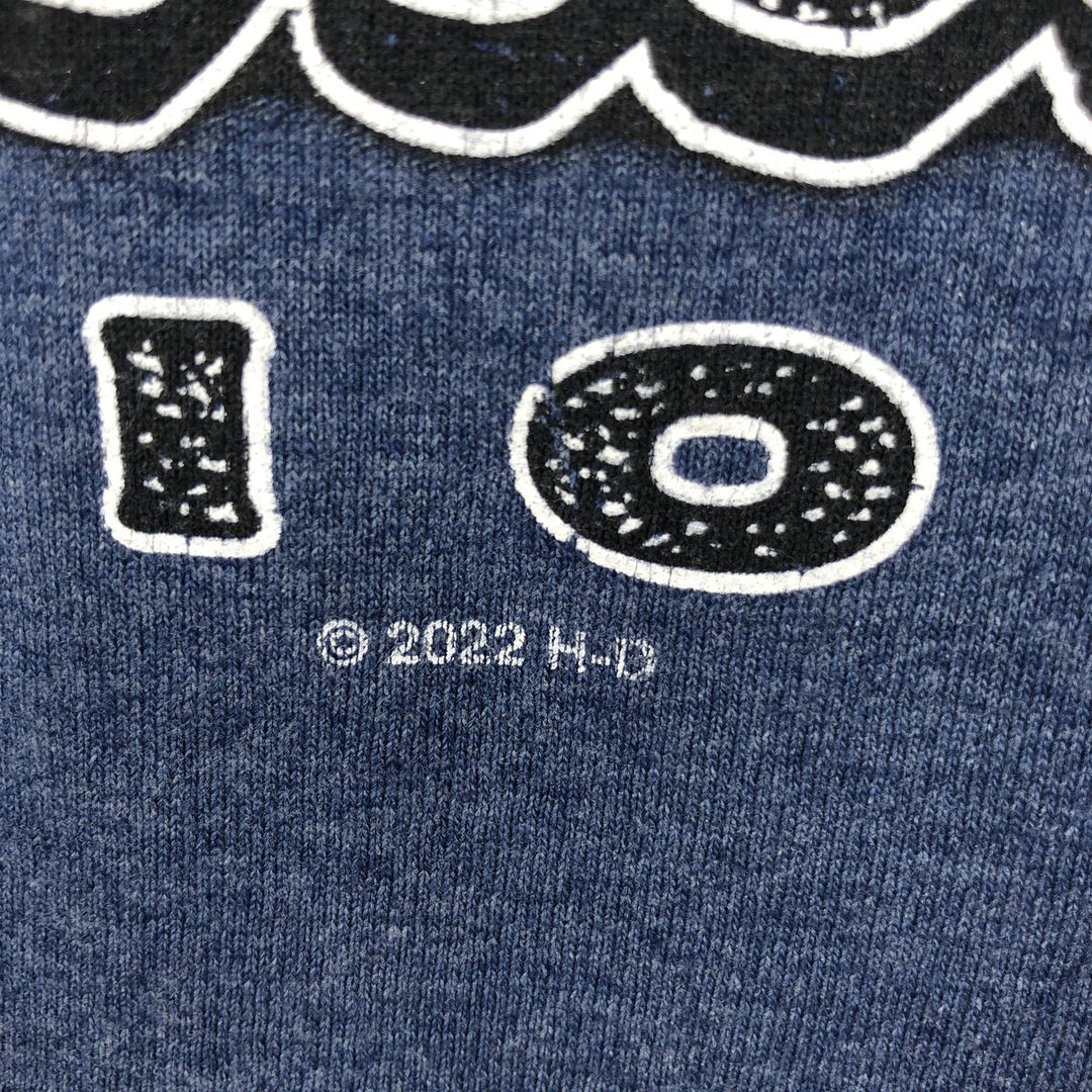 Harley-Davidson Eagle Pattern Motorcycle Bike T-shirt Men's L size cotton Blue type light blue Vintage Second Hand