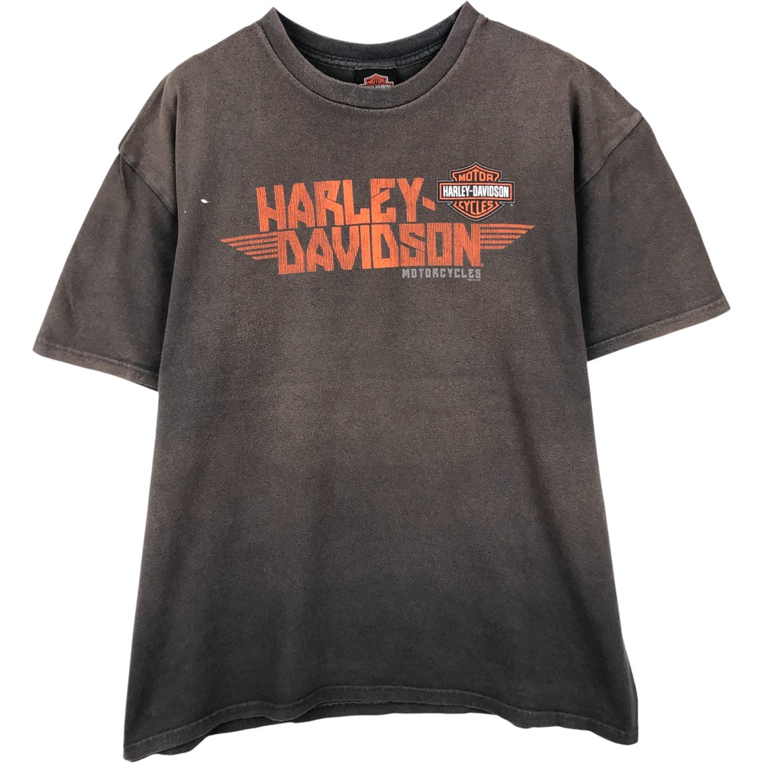 Harley-Davidson Eagle Pattern Motorcycle Bike T-shirt Men's XL cotton brown type Vintage Second Hand