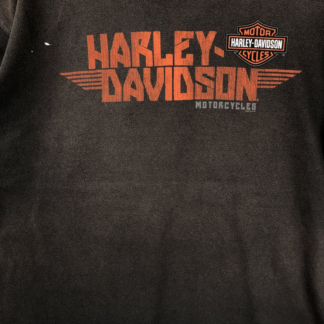 Harley-Davidson Eagle Pattern Motorcycle Bike T-shirt Men's XL cotton brown type Vintage Second Hand
