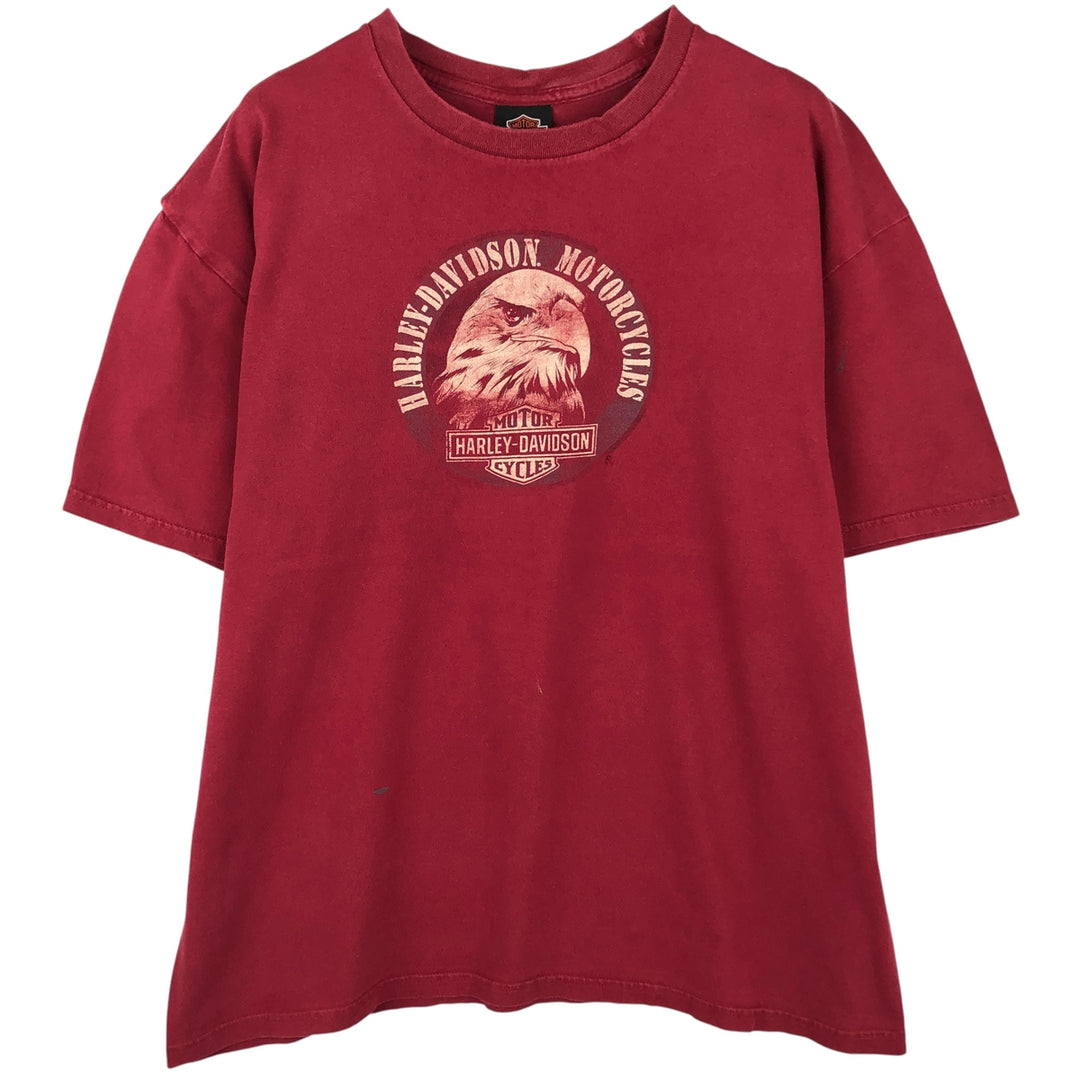Harley-Davidson Eagle Pattern Motorcycle Bike T-shirt Men's XL cotton red type Vintage Second Hand