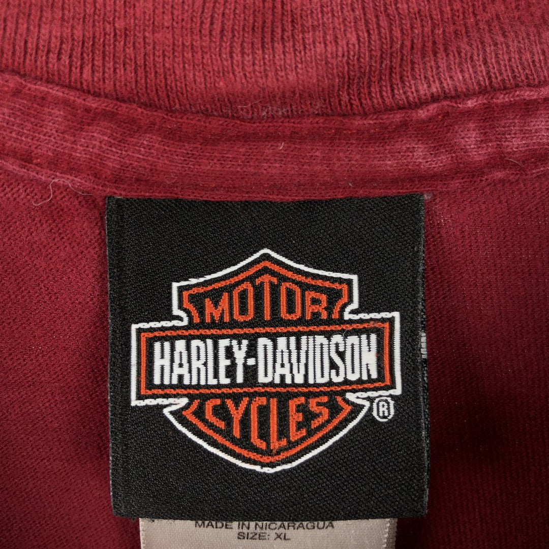 Harley-Davidson Eagle Pattern Motorcycle Bike T-shirt Men's XL cotton red type Vintage Second Hand