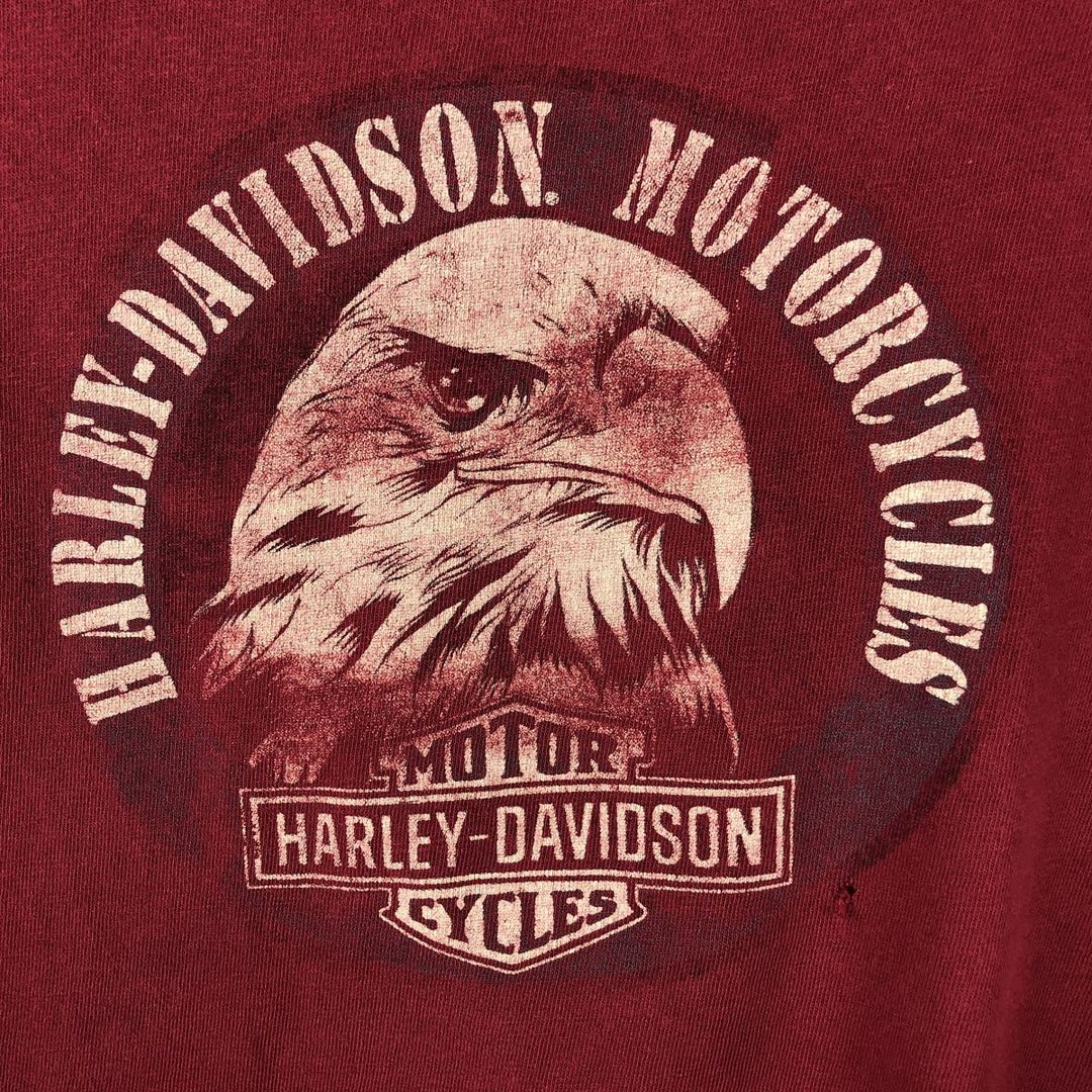 Harley-Davidson Eagle Pattern Motorcycle Bike T-shirt Men's XL cotton red type Vintage Second Hand