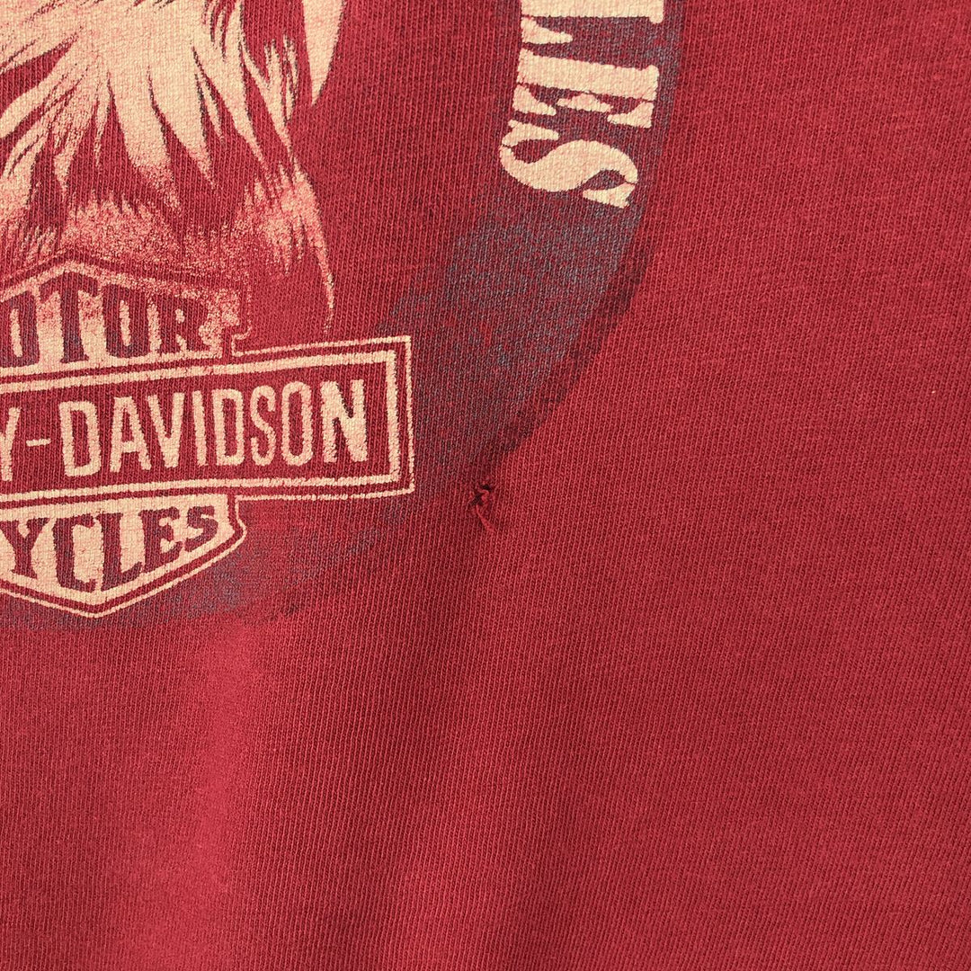 Harley-Davidson Eagle Pattern Motorcycle Bike T-shirt Men's XL cotton red type Vintage Second Hand