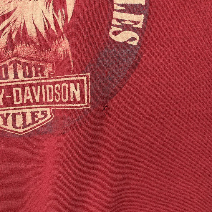 Harley-Davidson Eagle Pattern Motorcycle Bike T-shirt Men's XL cotton red type Vintage Second Hand