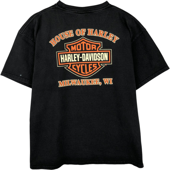 Harley-Davidson Motorcycle Bike T-shirt, Men's XL size cotton black type Vintage Second Hand